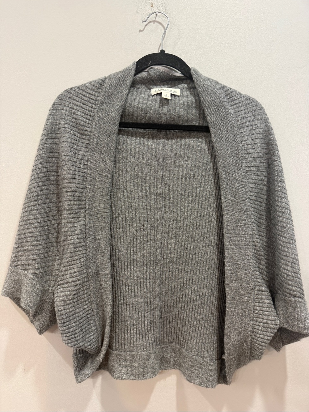 Banana Republic Gray Ribbed Open-Front Shrug
